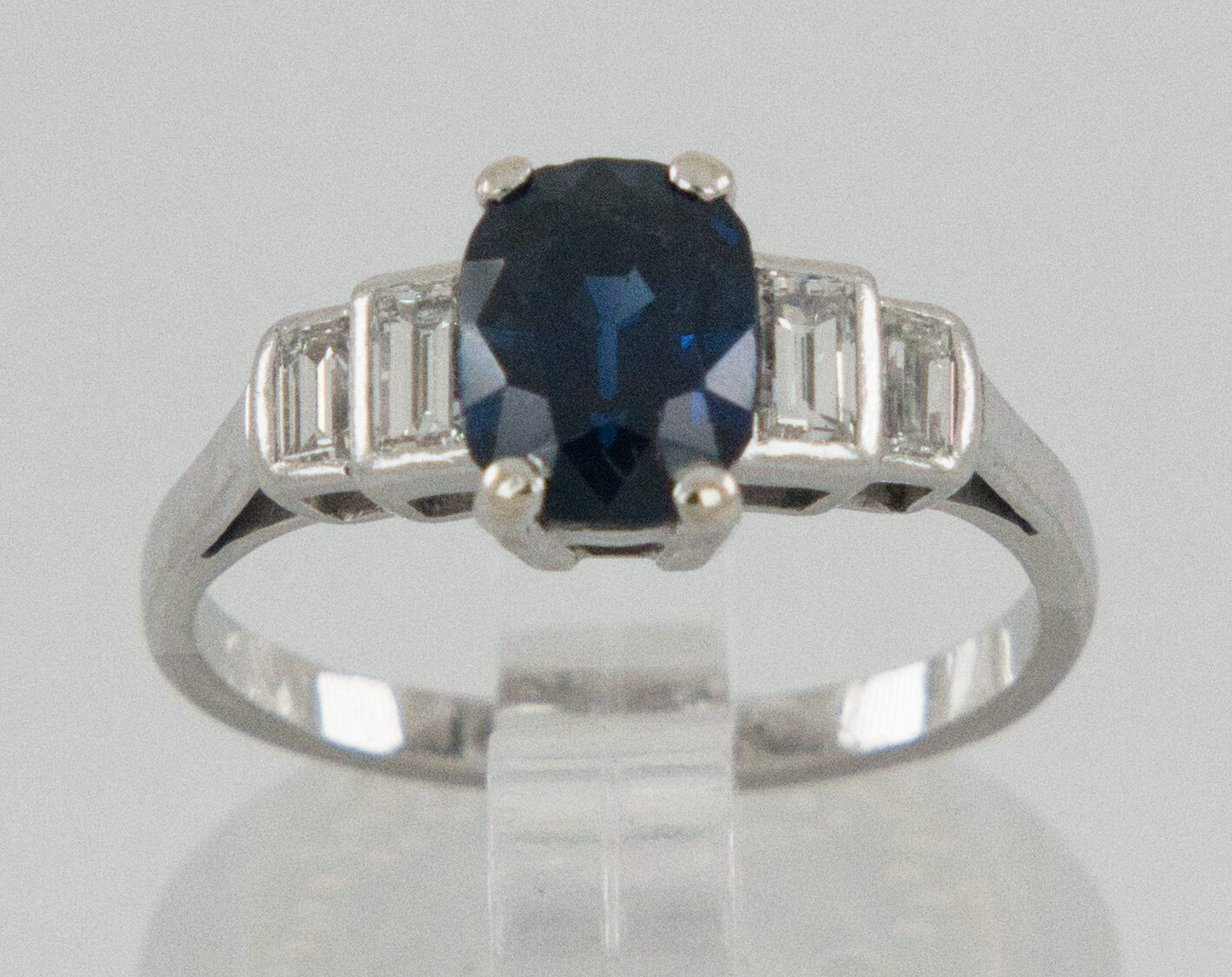 Pre-owned, Sapphire & diamond cluster ring - Andrews Jewellers